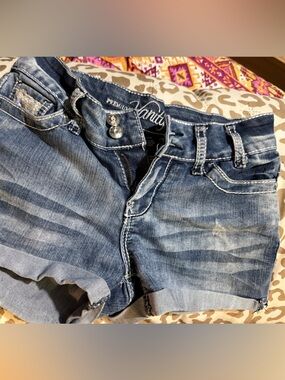 Vanity Blue Washed Denim Jean Shorts
